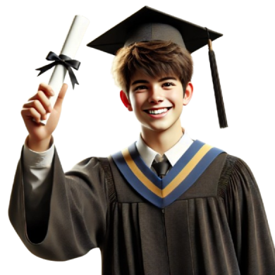 joven graduado feliz